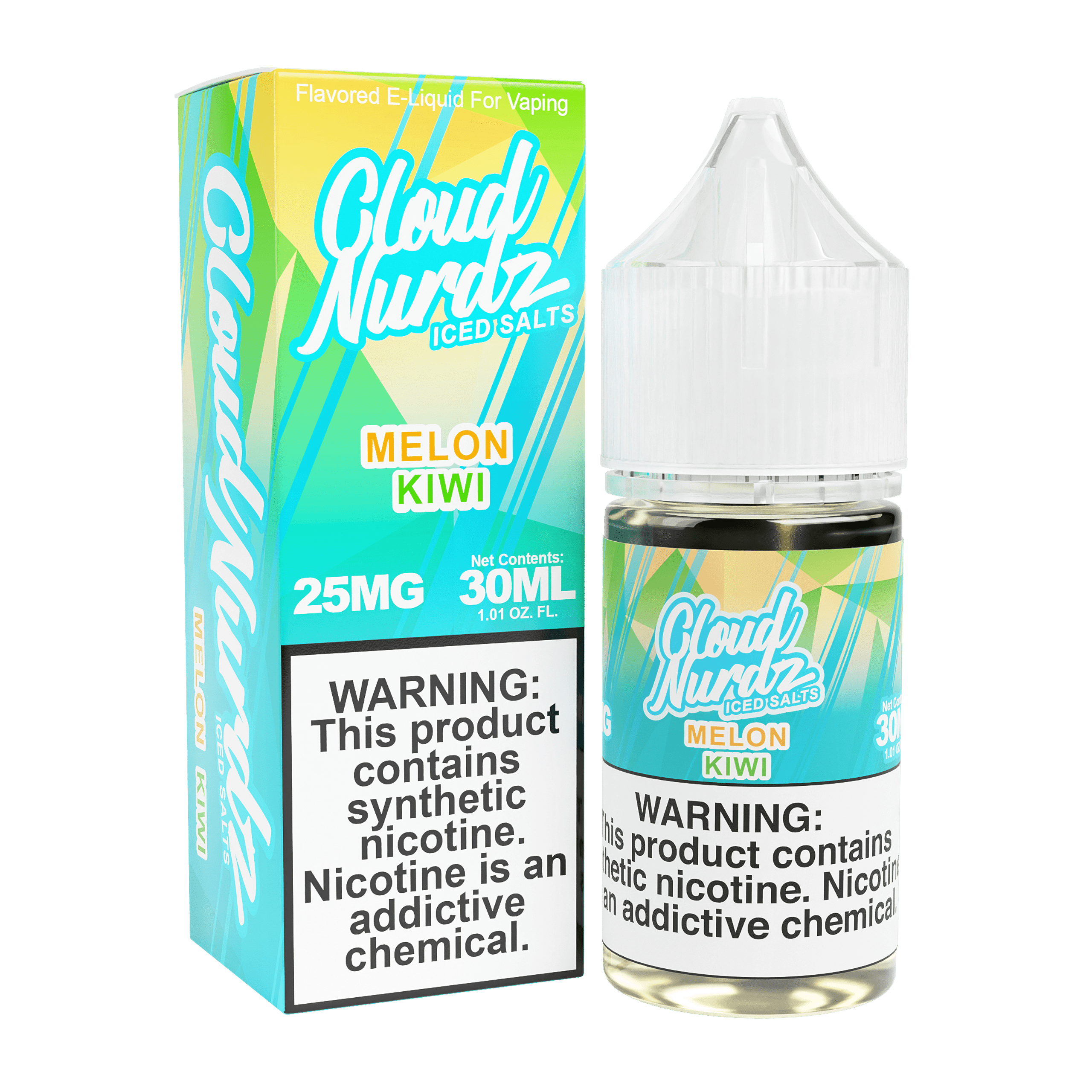Cloud Nurdz Iced Nicotine Salts Melon Kiwi only vapez