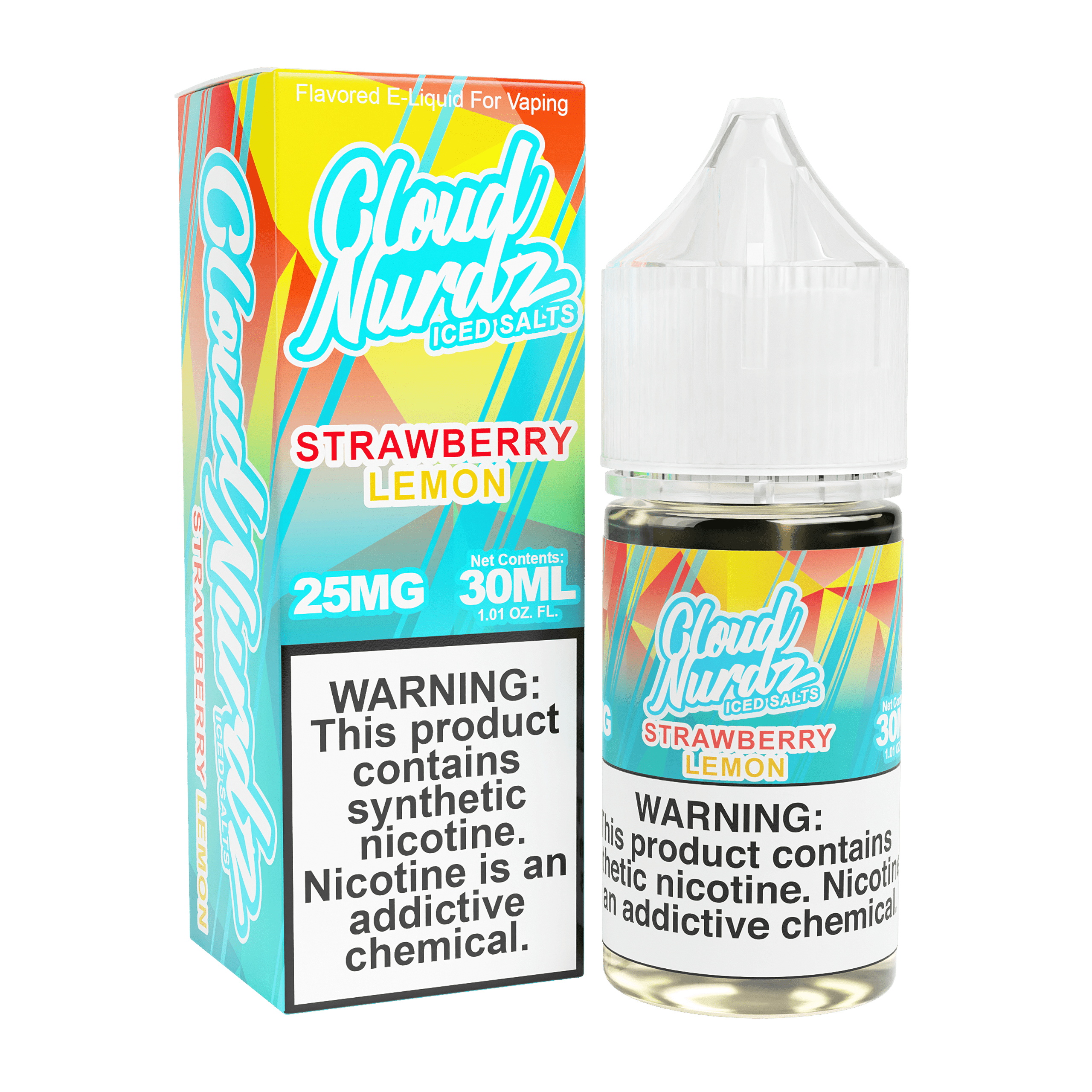 Cloud Nurdz Iced Nicotine Salts Strawberry Lemon only vapez
