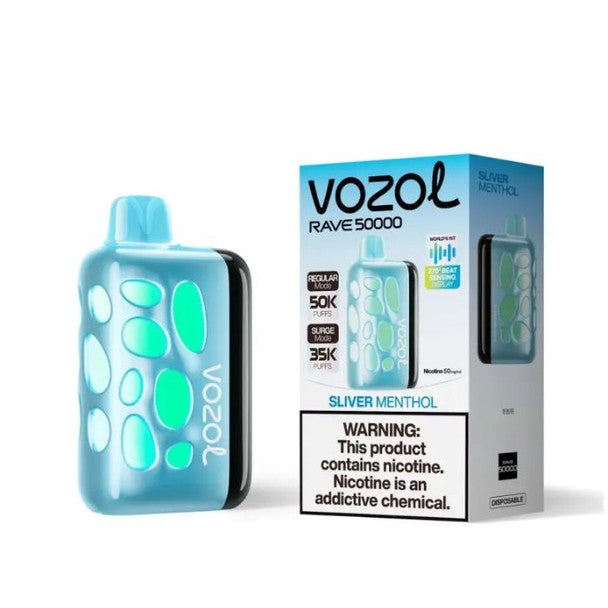 Vozol Vape Rave 50k Disposable sliver only vapez